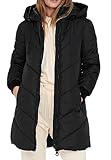 JDY Damen Steppjacke JDYSkylar Padded gesteppter Parka mit Kapuze 15207784 Black/Black L