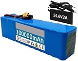E Bike Akkus 48V 100Ah, Elektrofahrrad Batterie 48V 100Ah mit Ladegerät eingebauter BMS 48V 100Ah...