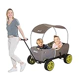 hauck Bollerwagen für 2 Kinder Eco Mobil ab 2 Jahren bis 50 kg, mit Sitzpolster & Dach, EVA Reifen,...