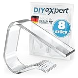 DIYexpert Tischtuchklammern Transparent Made in Germany [bis 45 mm] [8 Stück] Stabile...