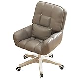 Ergonomischer Bürostuhl, mittelhoher Chefsessel aus PU-Leder, höhenverstellbarer Drehstuhl für...