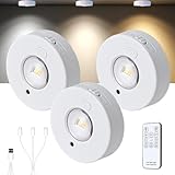 Schrankbeleuchtung USB Aufladbar Vitrinenbeleuchtung LED mit Touch und Fernbedienung, Dimmbar LED...