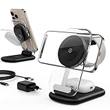 Induktive Ladestation, 3 in 1 Ladestation Kompatibel mit iPhone 17 16 15 14 13 12 Pro...