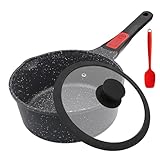 AIKENBBKK Stielkasserolle 20 cm mit Deckel, 2.5L Antihaft Kasserolle mit Abnehmbarer Griff,...