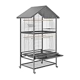 Vogelvoliere Mit Rädern, Großer Vogelkäfig 80x60x167 cm, Voliere Für Papageien Sittiche Und...