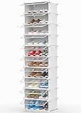 HOMIDEC Schuhregal, 10 Ebenen Schuhschrank Kunststoff-Schuhregale Organizer für Schrank Flur...