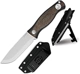 Kizer Polaris Feststehendes Messer, 10,75cm AEB-L Stahl Vollerl Campingmesser mit Micarta &...