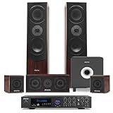 Fenton Heimkino System Komplett Set, 5.1 Soundsystem 245 Watt RMS, Bluetooth Verstärker, MP3-USB,...