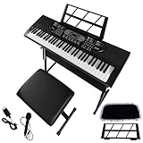 XYJBHB 61 Keyboard Piano Kit für Anfänger, Digital Piano Keyboard mit 61 Tasten Lautsprechern, E...