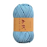 HUANGING Hohlstrickgarn, 100 g, 2 mm, leichtes Baumwoll-Häkelgarn zum Stricken, Weben, Schals,...