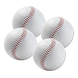 4 Stück baseball ball,Handgenäht Baseballs,Soft Baseballs,9 Inch Baseballs,PU Soft Basebälle,...