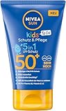 NIVEA SUN Kids Schutz & Pflege To Go LSF 50+ Sonnencreme, hoher Sonnenschutz mit Vitamin C & E,...