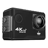 Biwwubik F100B Action Kamera 4K Ultra HD 2.4G WiFi Mini Kamera 2.0 Bildschirm 1080P Cam Video AußEn...