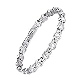 JEROOT Magnetarmband Damen, Magnetische Armbänder Verschluss Edelstahl Armband Magnet 5mm Weißer...