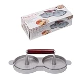 PINFANSHIJIE Burgerpresse Patty Maker Edelstahl Hamburger Patty Presse Holzgriff...