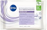 NIVEA Reinigungstücher 3in1 Beruhigend, parfüm- und alkoholfreie Abschminktücher für...