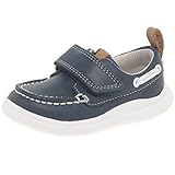 Clarks Jungen Cloud Snap Slipper, Blau (Navy Leather)
