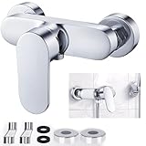 URHELP Duscharmatur, Silber Mischbatterie Dusche, Duschbatterie für Dusche Wandmontage, mit G1/2...