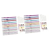 Ciieeo 2 Sets Aluminium Häkelset Basteln Für Erwachsene Hutzubehör Stricknadeln Set Häkelnadeln...