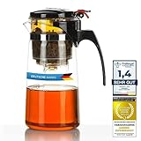 Teeglas mit Sieb Teebereiter mit Tee-Filter, Tee-Sieb und Deckel - Tee-Zubereiter Tea-Maker &...