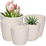 PECZEKO Blumentopf Glänzende, 5er-Set blumenkübel, 12/13/15/18/21 cm Pflanzkübel aus Übertopf...