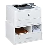 Relaxdays Druckerständer mit Schublade & 2 Fächern, Schreibtisch Regal für Drucker,...