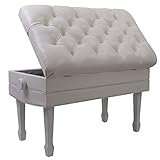 NURUGURE Klavierhocker, Frisiertischhocker, Klavierbank mit Massivholzbeinen, höhenverstellbar,...