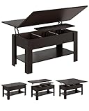 Couchtisch Höhenverstellbar, 3-in-1-Multifunktions-Wohnzimmertisch, Kaffeetisch, Versteckter...