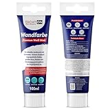 DICHTON Wandfarbe Ausbessern weiß mit Schwamm 100ml Tube einfaches Auftragen, höchste Deckkraft,...
