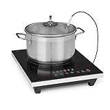 Klarstein Cook n Roll - Kochplatte Induktionskochfeld Einzelkochfeld, 2000W, Kochfeld: 26 cm Ø, 10...