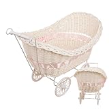 Puppenbuggy Kinder Puppenwagen Gewebter Spielzeug Kinderwagen Puppenbett Kinder Einkaufswagen...