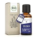 NeoOrganic® Bio Zedernöl (Cedrus atlantica) 100% naturreines Zedernholzöl gewonnen aus dem Holz...