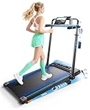 6-IN-1 Laufband für Zuhause Klappbar mit Abnehmbarem Tisch,3.0HP Laufbander mit Steigung bis...