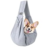Halinuia Reversibel Kleine Hundetragetasche bis 7KG Angenehm Tragetasche Hund Sicherer mit Karabiner...