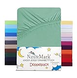 NatureMark 2er Set Kinder Spannbettlaken Jersey, Spannbetttuch 100% Baumwolle, für Babybett und...