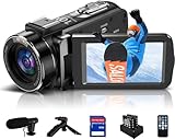 Videokamera Camcorder 4K, 10X Optischer 120X Intelligenter Zoom Vlogging Kamera, 30 MP...