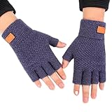 TOBILE Fingerlose Handschuhe für Damen, fingerlose Handschuhe für Damen und Herren, gestricktes...