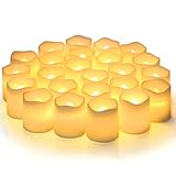 24 StüCk Led Kerzen Outdoor,Led Teelichter Mit Batterie,Flackernde Flammenlose Kerzen FüR Perfekte...
