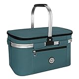 wildya Picknickkorb 27L, Thermo Einkaufskorb Kühltasche faltbar, Isolierter Korb, Outdoor Kühlbox...