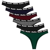 L&K-II Damen Tanga Strings aus Baumwolle Atmungsaktive Unterwäsche 6er Pack 3207 Classic Mehrfarbig...