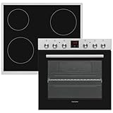 Telefunken Einbauherd-Set | Elektro-Herd-Kochfeld-Kombination | Backofen mit Ober-Unterhitze und...