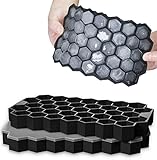 Eiswürfelform Silikon Eiswürfel Form 2er Pack 37-Fach mit Deckel ice cube tray BPA-freie...