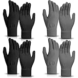 SATINIOR 4 Paar Magische Handschuhe Winter Strickhandschuhe Elastische Unisex Handschuhe Warme...