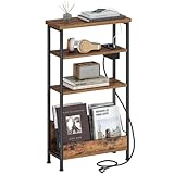 Hzuaneri Beistelltisch Schmal, 4-Stufiger Beistelltisch Couch mit Zeitschriftenhalter und...