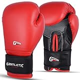 Gritletic Boxing & MMA Trainingshandschuhe für Damen und Herren, 237 ml, Rot