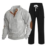 Generisch Herren Herbst und Winter Mode Casual Sportswear Zweiteiliger Cord Knopfoberteil und gerade...