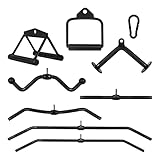 MSPORTS Kabelzug Griffe Premium | Verschiedene Griffe schwarz mit Karabinerhaken 8 mm | Stahl...