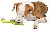 TRIXIE robuste SNACK-SNAKE, TPR, 42 CM, GRÜN, Beschäftigung durch befüllen von Snacks, Kauartikel...