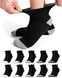 Jeasona 10 Paar Diabetikersocken Herren Kurze Diabetiker Socken Herren 43-46 Schwarze Strümpfe Ohne...
