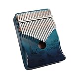 Kalimba 17 Tasten Finger Klavier Tasche Daumen Klavier Finger Percussion Keyboard Massivholz Blau...